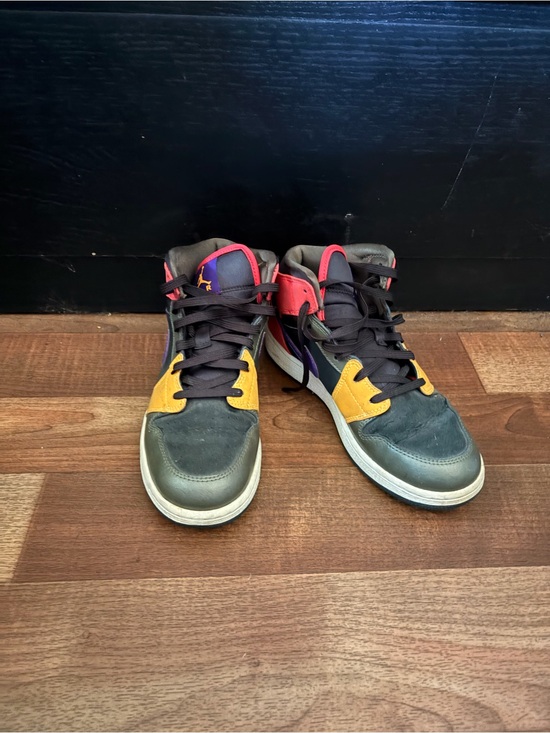 Nike Shoes - Nike Multicolor High-Top Sneakers in Olive Green, Yellow, Red and Purple